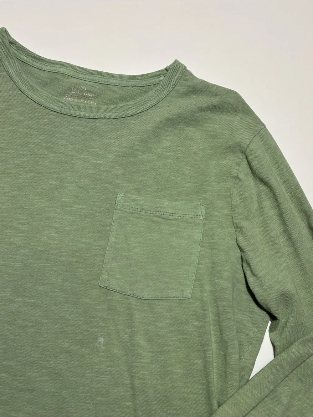 J. Crew Sage Green Cotton Long Sleeve Tee